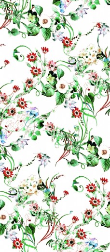 牡丹热带花数码印花手绘花图片