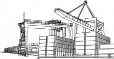 港口运输港口集装箱吊机海港运输图片