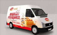 美食广告达利食品美焙辰面包车车体广告图片