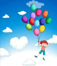 卡通儿童气球图片