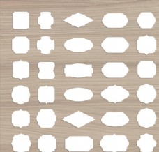 木材白色标签矢量图片