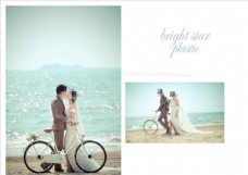 韩国风影楼婚相册模板之单车情侣图片