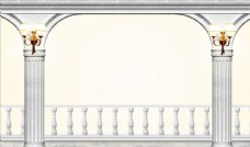 罗马柱护栏护墙板背景墙图片
