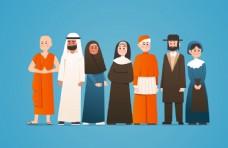 人物插图宗教信仰人物插画设计图片