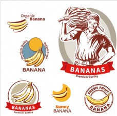 优质水果优质香蕉标签图片