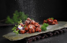 美食素材红烧排骨美食食材背景海报素材图片