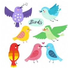 卡片可爱卡通小鸟插画设计图片