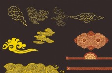 中国风设计祥云海浪底纹图片