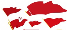 党建文化红旗造型旗帜祥云图片