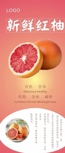 有机水果红柚展架图片