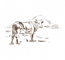 十二生肖手绘奶牛图片