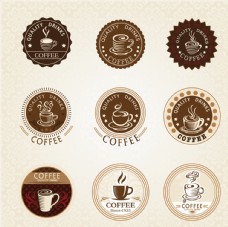 咖啡杯优质咖啡标签矢量图片