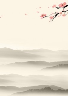 花瓶梅花中国风背景图片