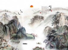 画中国风山水情图片