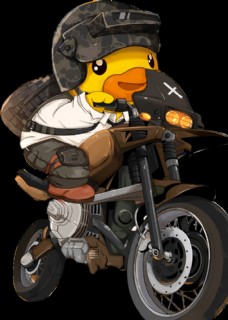 骑摩托车的小黄鸭图片