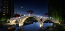 桥梁景观夜景效果图图片