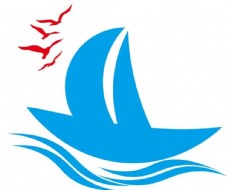 矢量帆船海鸥图片