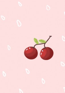 美食插图原创美食水果小樱桃插画图片