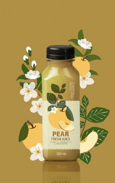 果汁梨子汁海报水果包装海报招贴广告图片