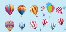 色彩缤纷热气球气球装饰图片