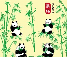 中国风熊猫竹子图片