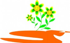 景观设计向日葵插画图片