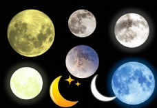 绚丽星空月亮素材图片