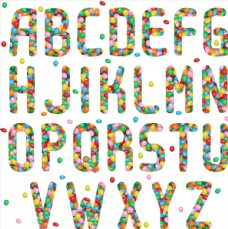彩色果冻豆字母图片