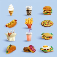 饮食快餐饮料美食图标图片