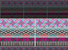侗族少数民族织锦图案纹样素材图片