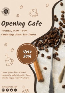 咖啡店开业宣传海报图片