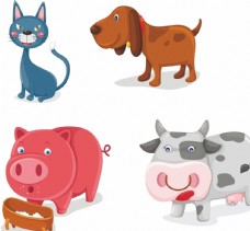 猪矢量素材卡通动物图片