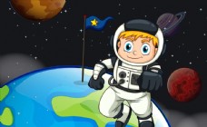 科幻星系卡通宇航员图片