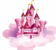 粉色红色卡通城堡图片