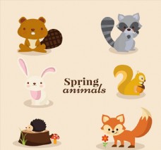 卡通春季动物图片