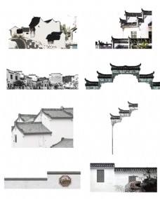 中国风设计江南水乡徽派建筑图片