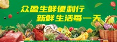 绿色蔬菜生鲜超市展板图片