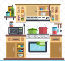 家具广告整洁家庭厨房图片