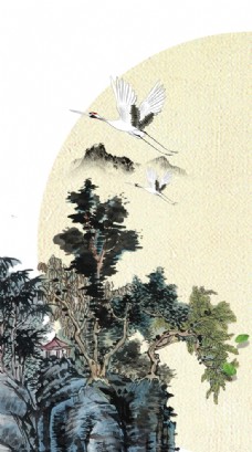 重阳节仙鹤素材图片