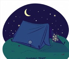 野营帐篷插画图片