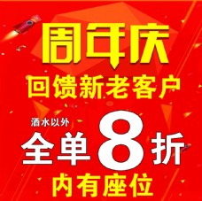 年海报红底周年店庆周年庆海报分层图片