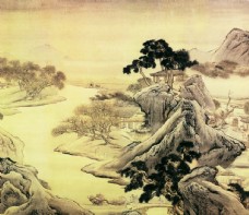 景观水景中国风古画图片