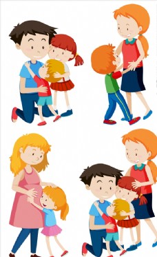儿童卡通快乐家庭图片
