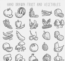 水果蔬菜手绘水果和蔬菜图片