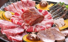日系日韩料理什锦烤肉图片