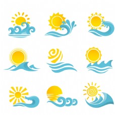 夏日海浪太阳图片