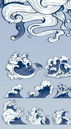 中国风设计海浪波浪波纹图片