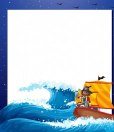 画中国风海浪波浪波纹图片
