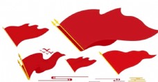 红元素红旗造型旗帜祥云图片