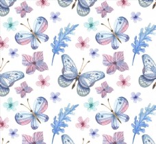 蝴蝶和花卉背景图片